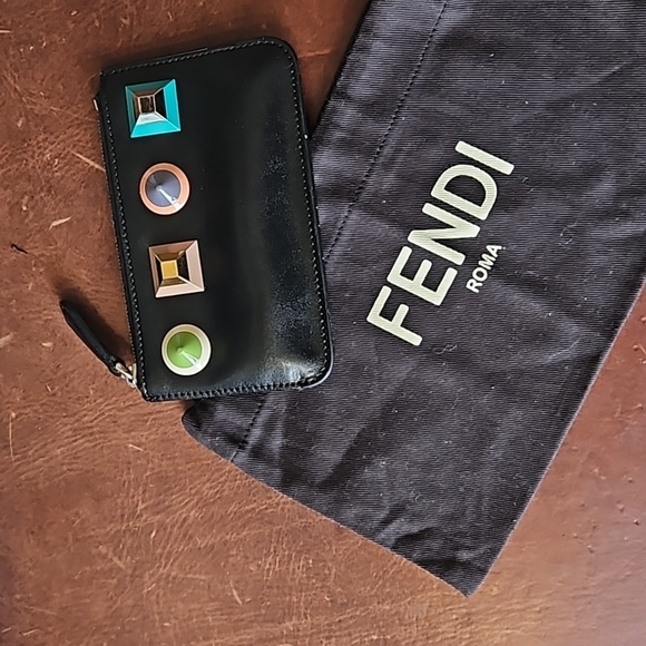 Fendi Black Rainbow Multi Leather Coin and Key Case - 8AP151 - with dust bag - Picture 7 of 8